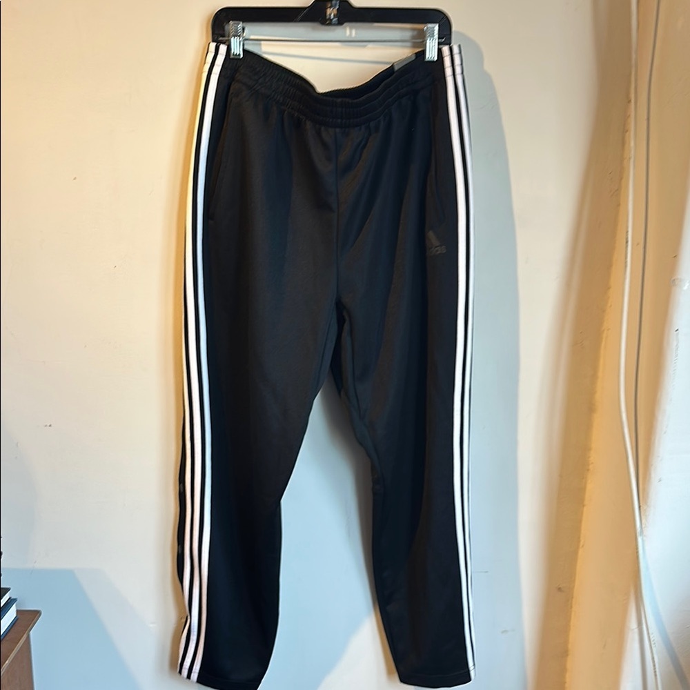 Adidas Black Sweatpants with White Stripes